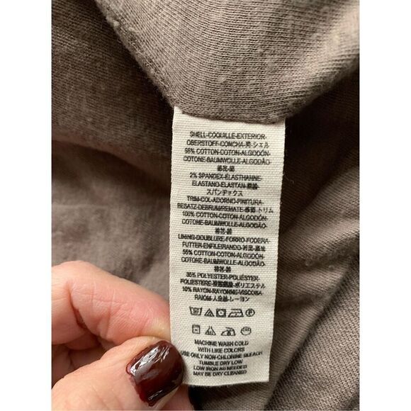 b5 Free People brown Boho Foated Drape Front Moto Jacket Coat sz 4 - Picture 9 of 9